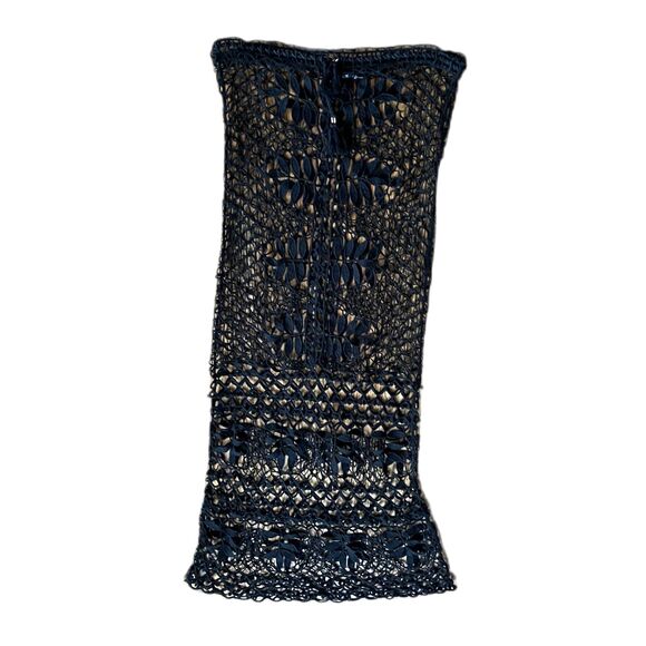 For Love & Lemons Black Floral Lace Midi Cover Up Dress  Women's Size XS - Picture 3 of 7